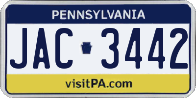 PA license plate JAC3442