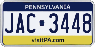 PA license plate JAC3448