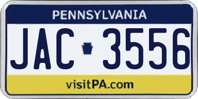 PA license plate JAC3556