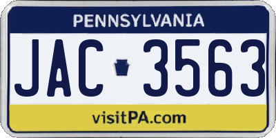 PA license plate JAC3563