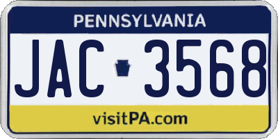 PA license plate JAC3568