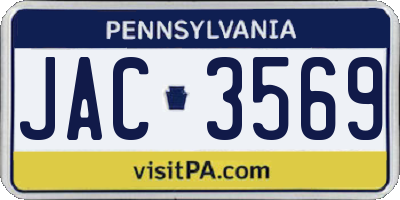 PA license plate JAC3569