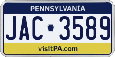 PA license plate JAC3589
