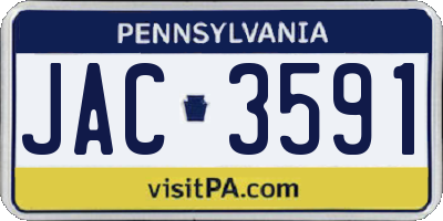 PA license plate JAC3591