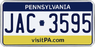 PA license plate JAC3595