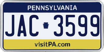 PA license plate JAC3599