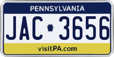 PA license plate JAC3656