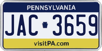 PA license plate JAC3659