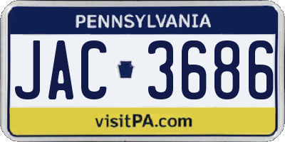 PA license plate JAC3686