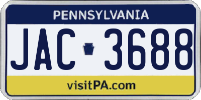 PA license plate JAC3688
