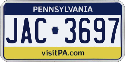 PA license plate JAC3697