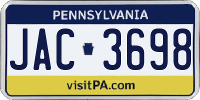 PA license plate JAC3698