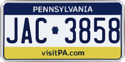 PA license plate JAC3858