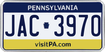 PA license plate JAC3970