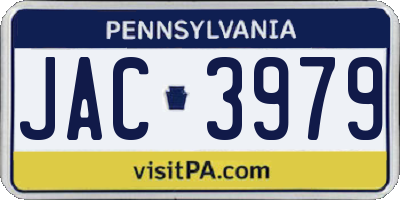 PA license plate JAC3979