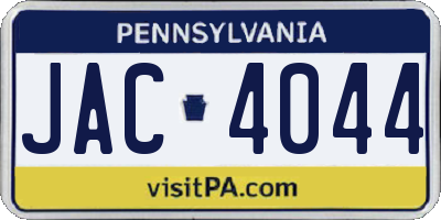 PA license plate JAC4044