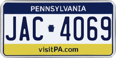 PA license plate JAC4069