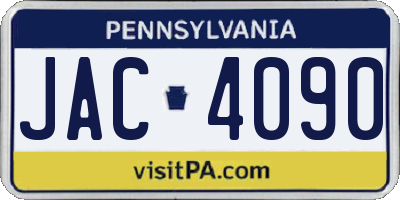 PA license plate JAC4090