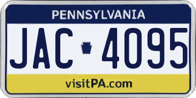 PA license plate JAC4095
