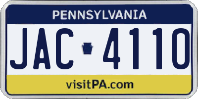 PA license plate JAC4110