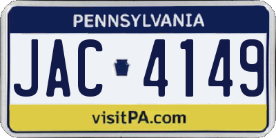 PA license plate JAC4149
