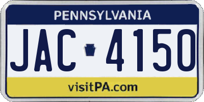 PA license plate JAC4150