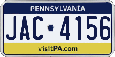PA license plate JAC4156