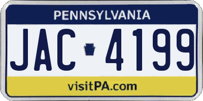 PA license plate JAC4199