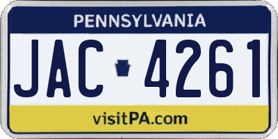 PA license plate JAC4261