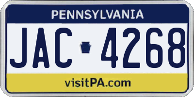 PA license plate JAC4268