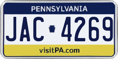 PA license plate JAC4269