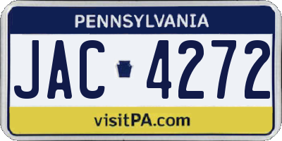 PA license plate JAC4272