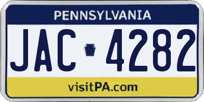 PA license plate JAC4282