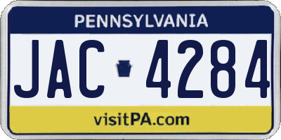 PA license plate JAC4284