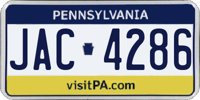PA license plate JAC4286