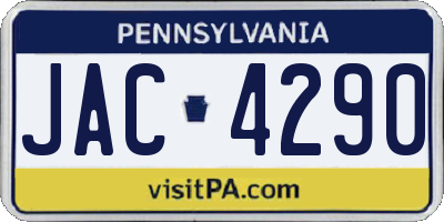 PA license plate JAC4290