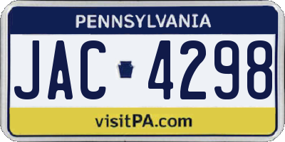 PA license plate JAC4298