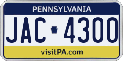 PA license plate JAC4300