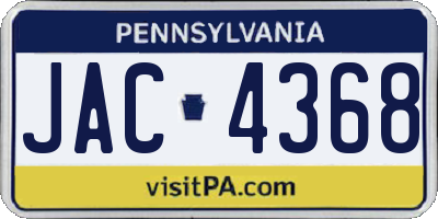 PA license plate JAC4368