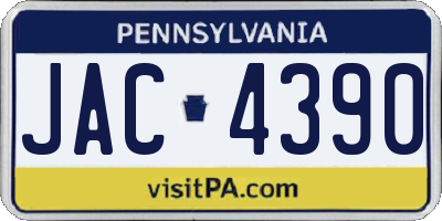 PA license plate JAC4390