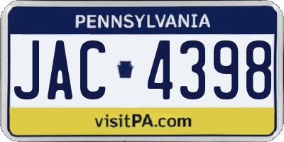 PA license plate JAC4398