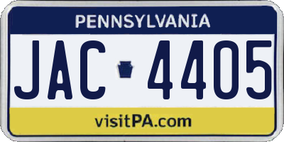 PA license plate JAC4405