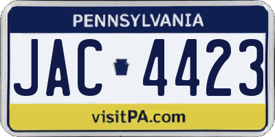 PA license plate JAC4423