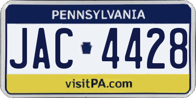 PA license plate JAC4428