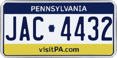 PA license plate JAC4432