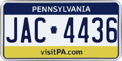 PA license plate JAC4436