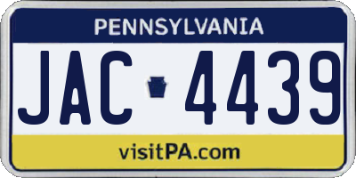 PA license plate JAC4439