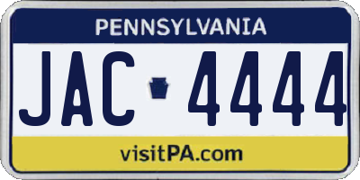 PA license plate JAC4444