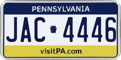 PA license plate JAC4446