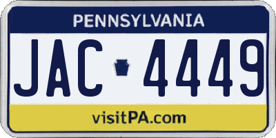 PA license plate JAC4449